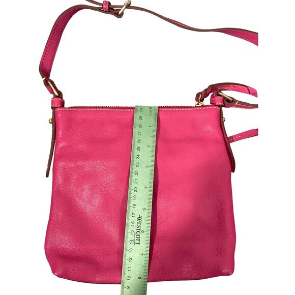 Dooney & Bourke Pink Leather shoulder Bag With Adjustable Strap & Front Zip Pock - Picture 12 of 14
